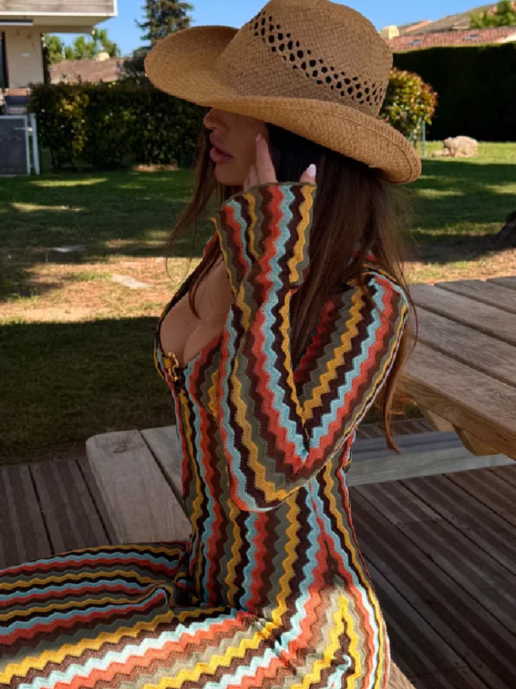 Boho Curvy Maxi Dress Stripes  - Fashion Street Night review and price