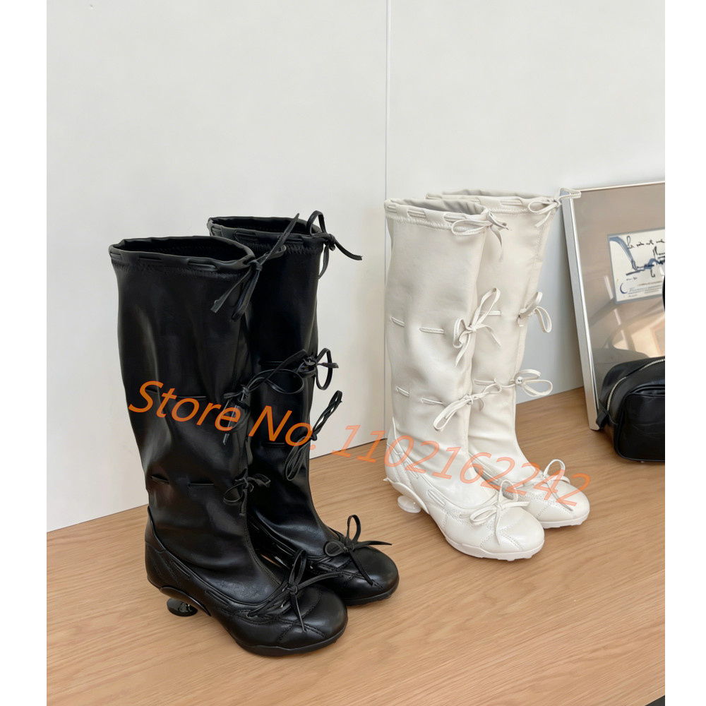 Bow-Tie Ballet Knee-High Boots - Street Fashion Runway review and price