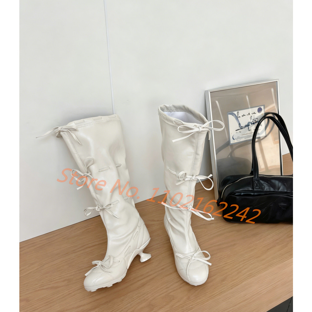 Bow-Tie Ballet Knee-High Boots - Street Fashion Runway review and price