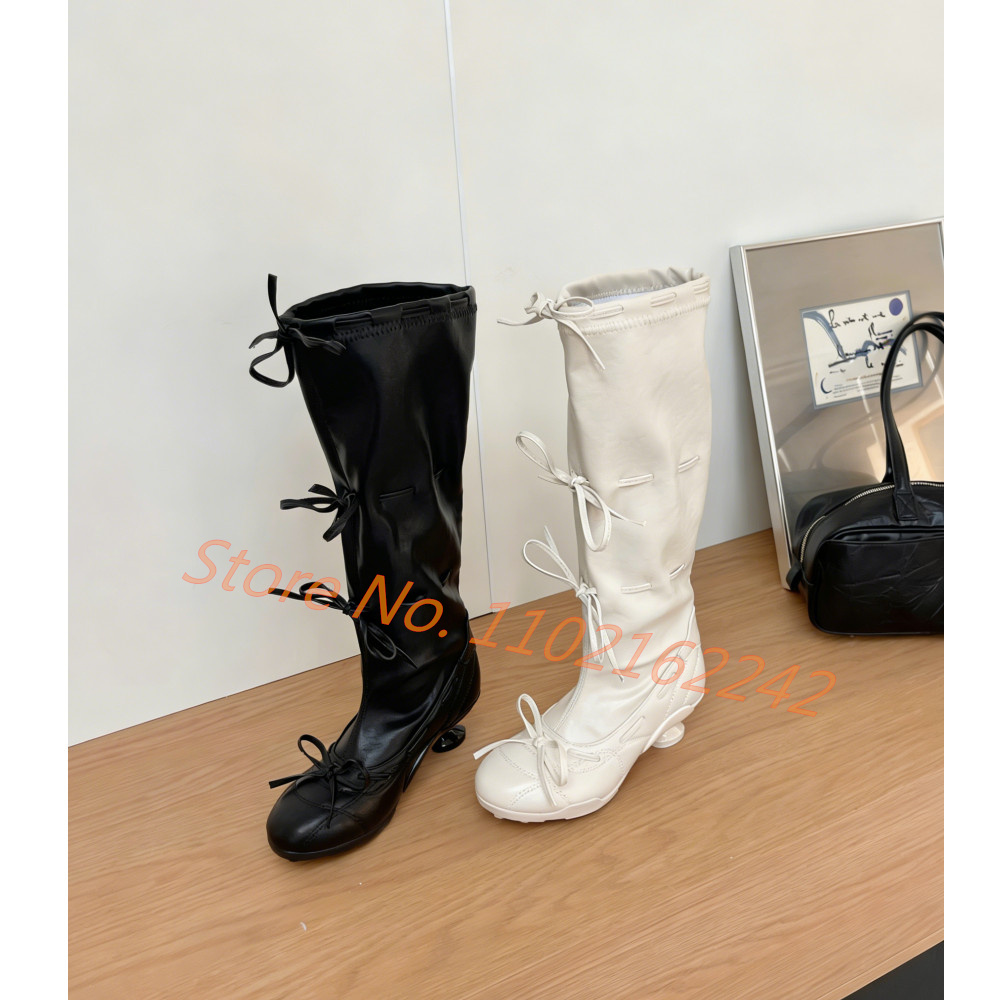 Bow-Tie Ballet Knee-High Boots - Street Fashion Runway review and price