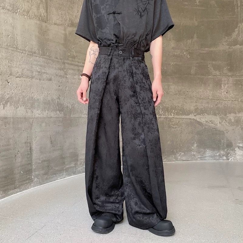 Men Chinese Style Wide Leg Pan - Street Fashion In Chinese review and price