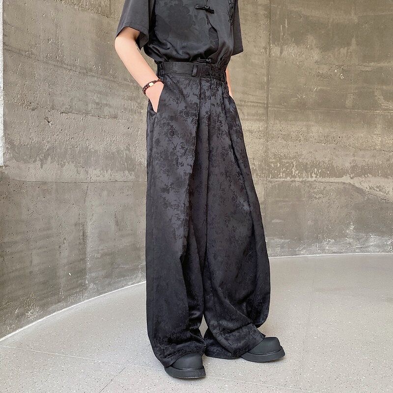 Men Chinese Style Wide Leg Pan - Street Fashion In Chinese review and price