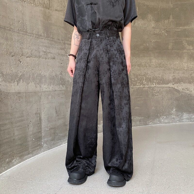 Men Chinese Style Wide Leg Pan - Street Fashion In Chinese review and price