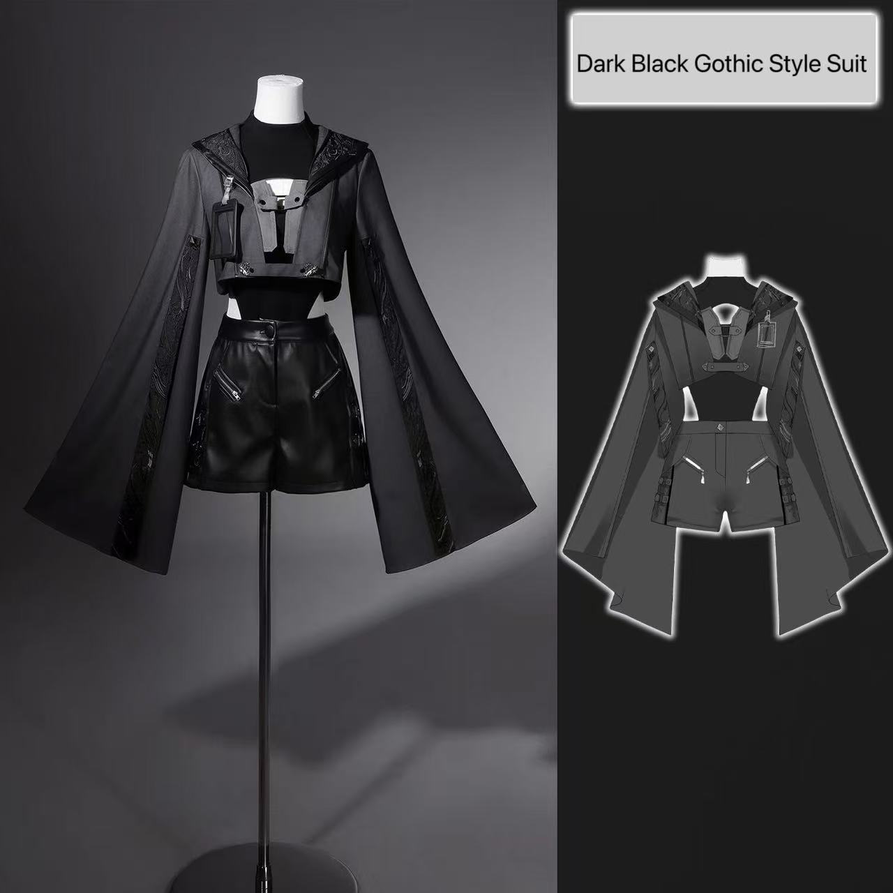 Dark Black Gothic Costume Wome - Street Fashion In Chinese review and price