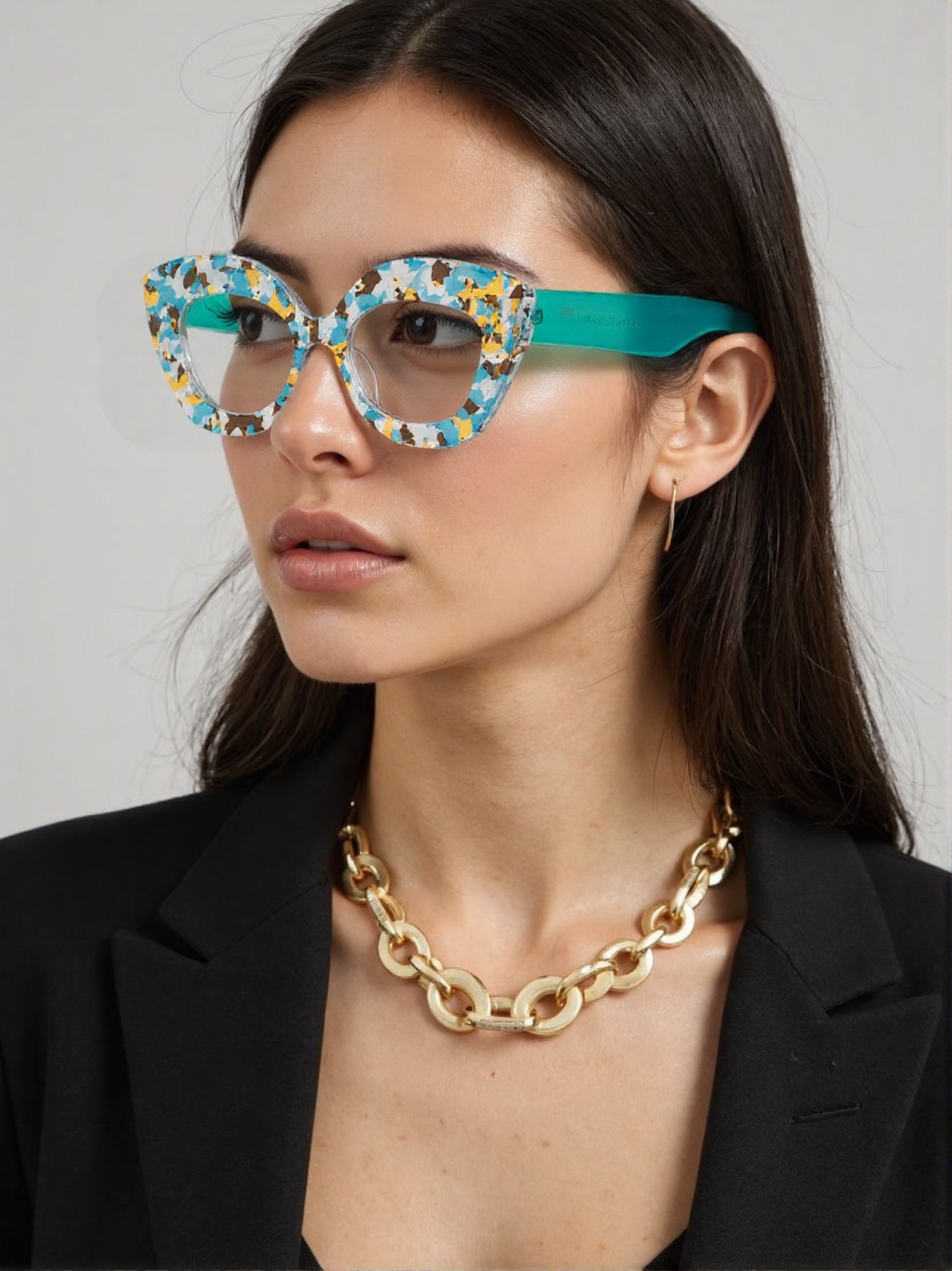 Large Frame Cat-Eye Floral Gla - Street Fashion Runway review and price