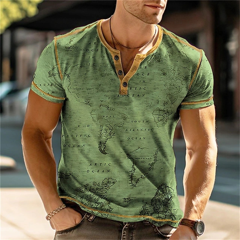 Men's Henry Shirts Funny 3D Pr - Street Fashion Clothes review and price
