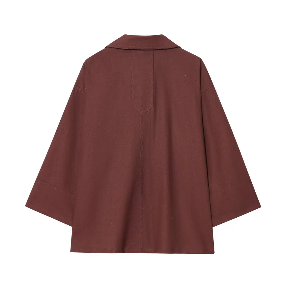 Lapel Double Pocket Loose Thre - Italy Fashion Street review and price